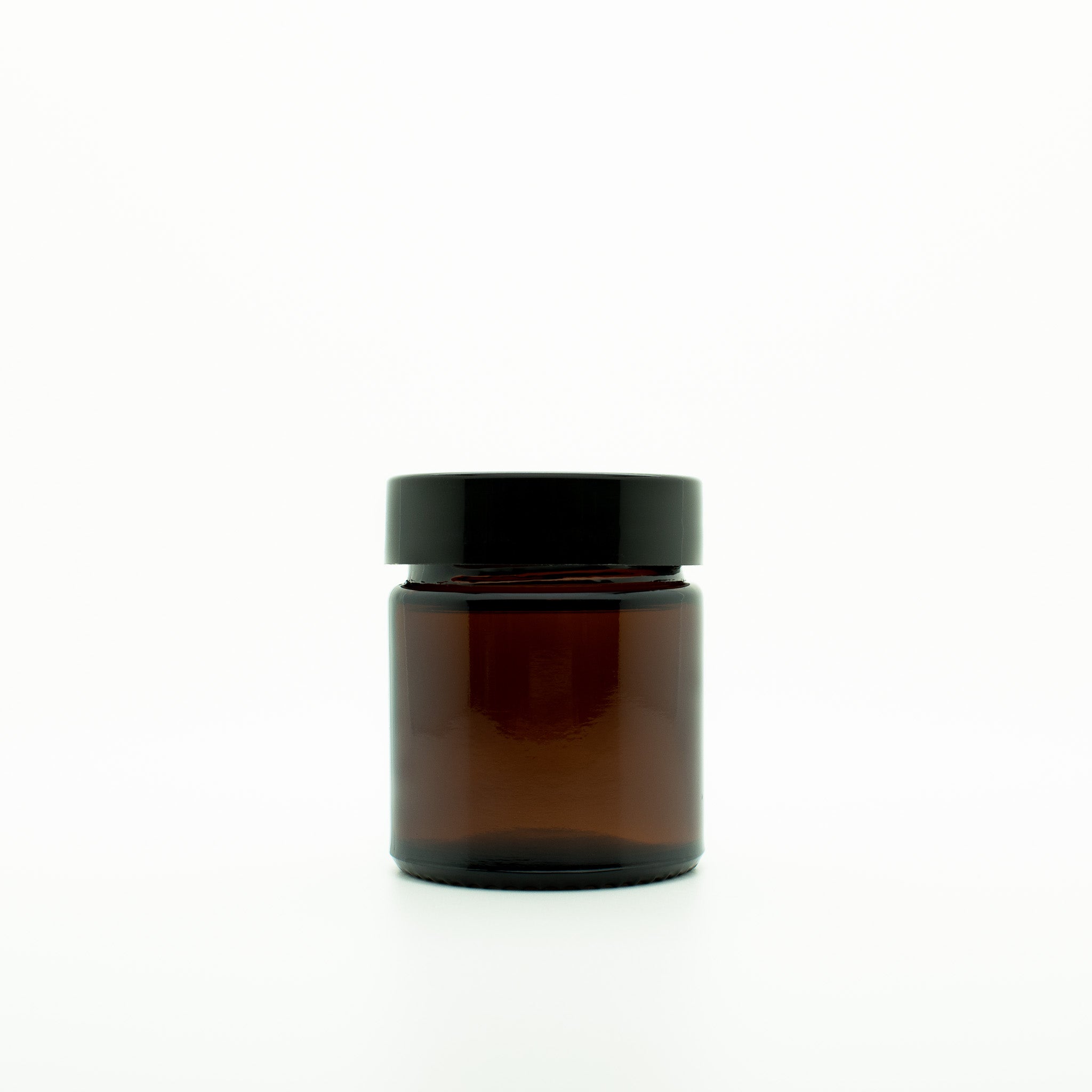 Amber glazen pot met zwarte deksel 30 ml