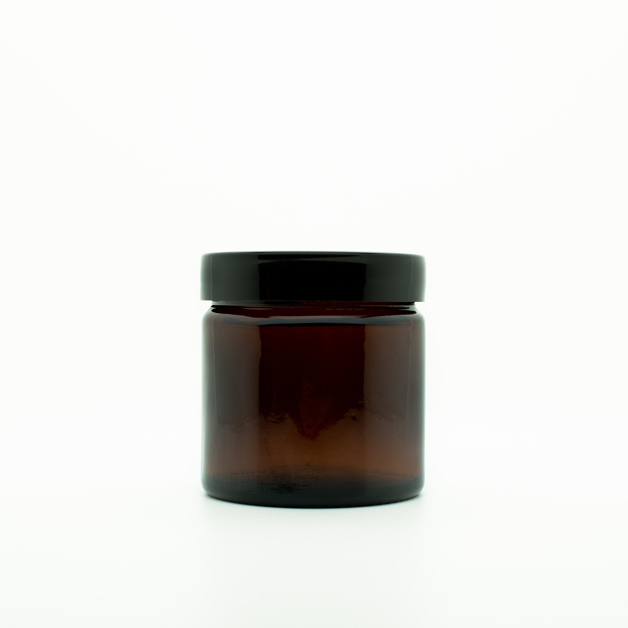 Amber glazen pot met zwarte deksel 60 ml