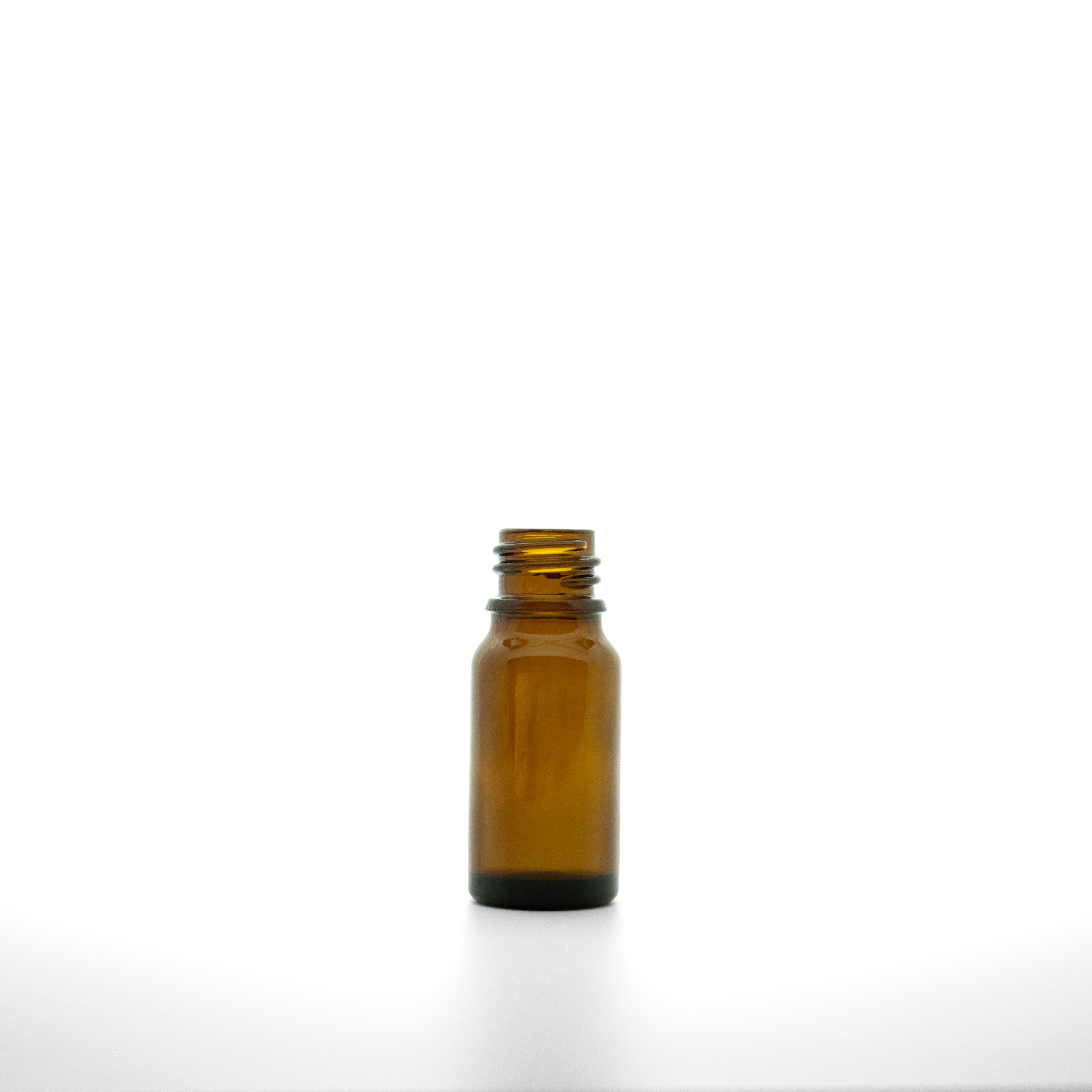 Amber glazen fles van 10ml, zonder dop.