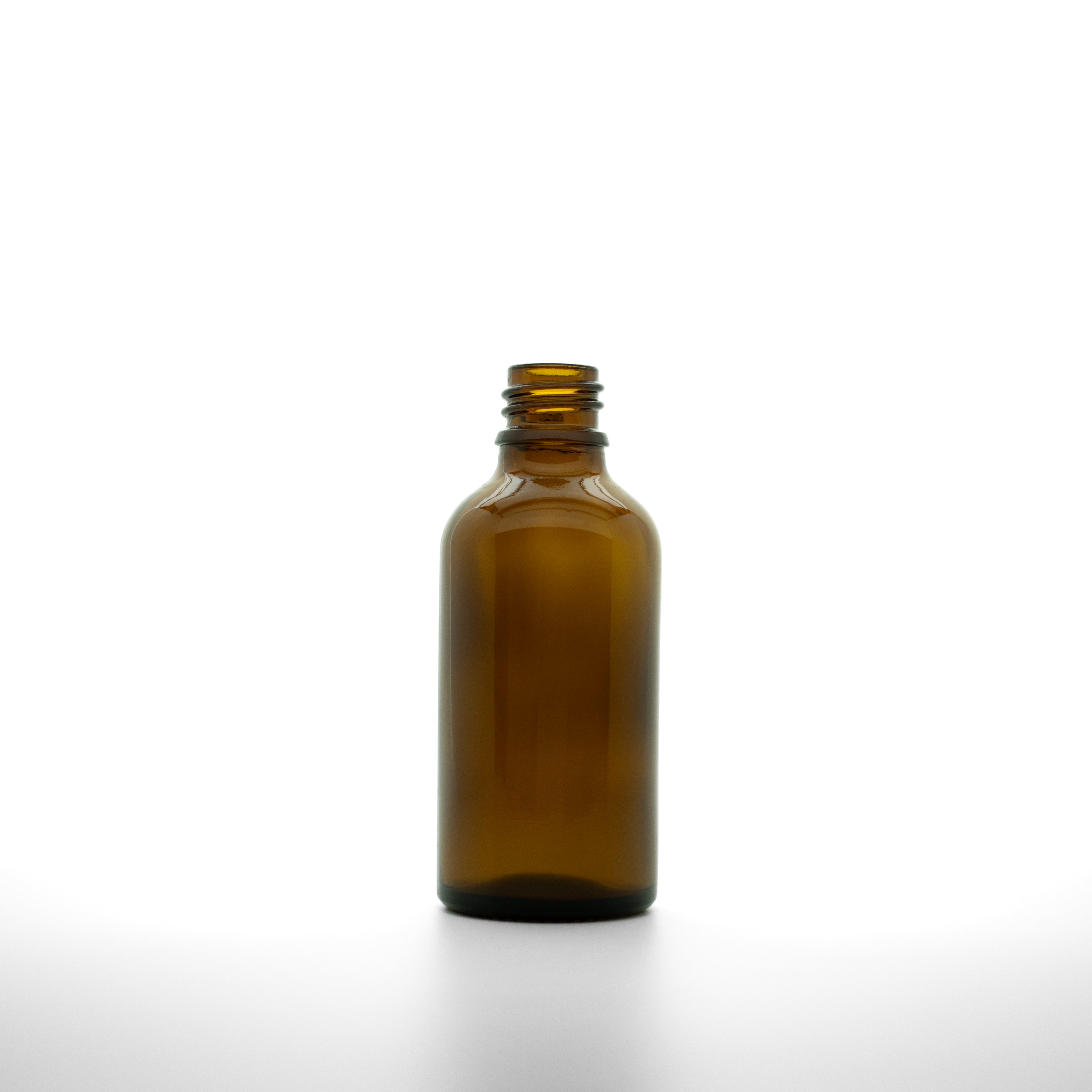 Amber glazen fles van 50ml, zonder dop.