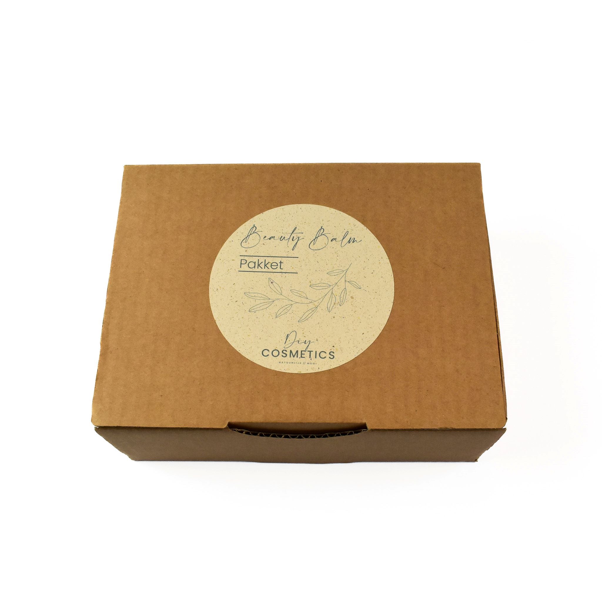 Bruine doos met beautybalm sticker