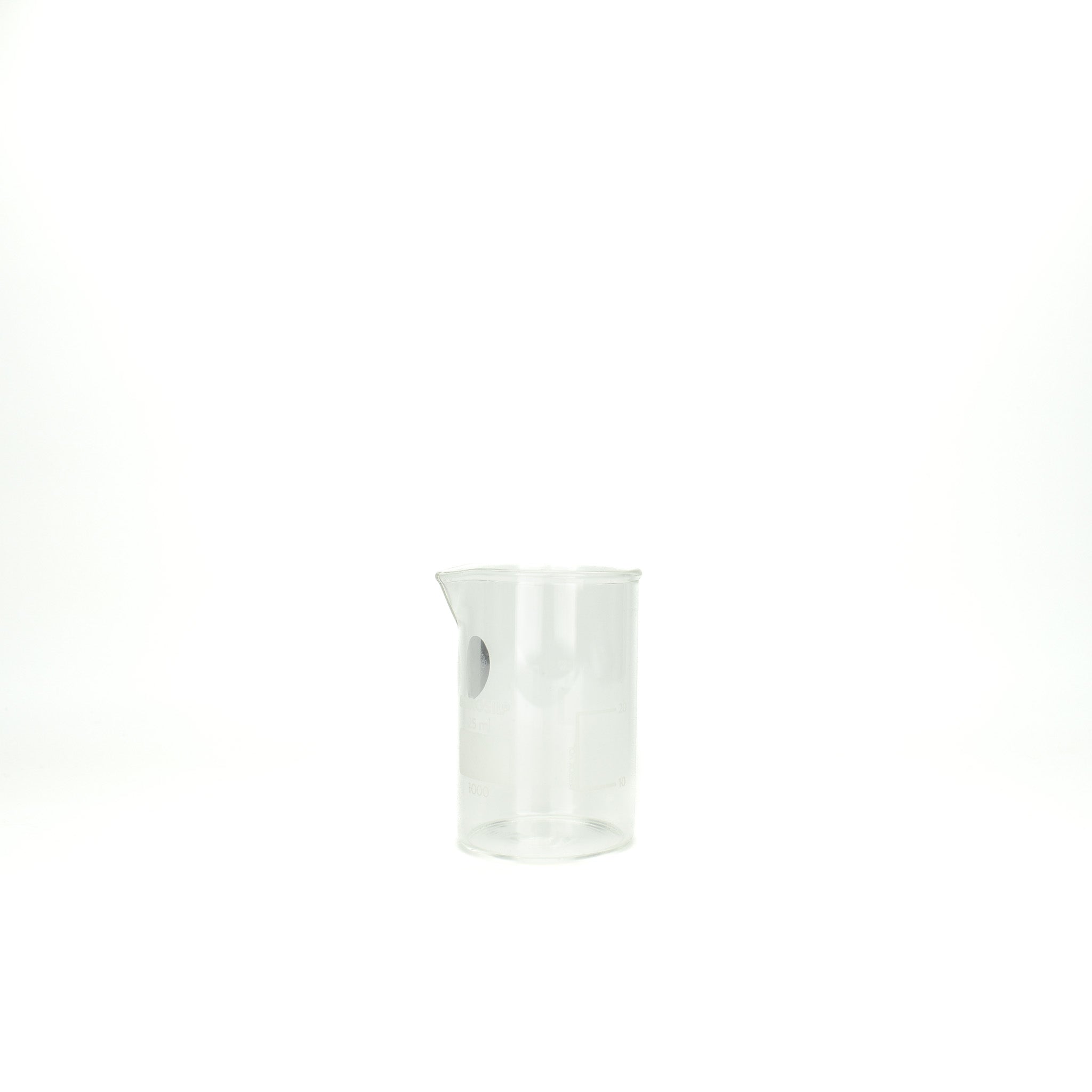 Glazen maatbekers van hittebestendig Borosilicaat glas 25ml