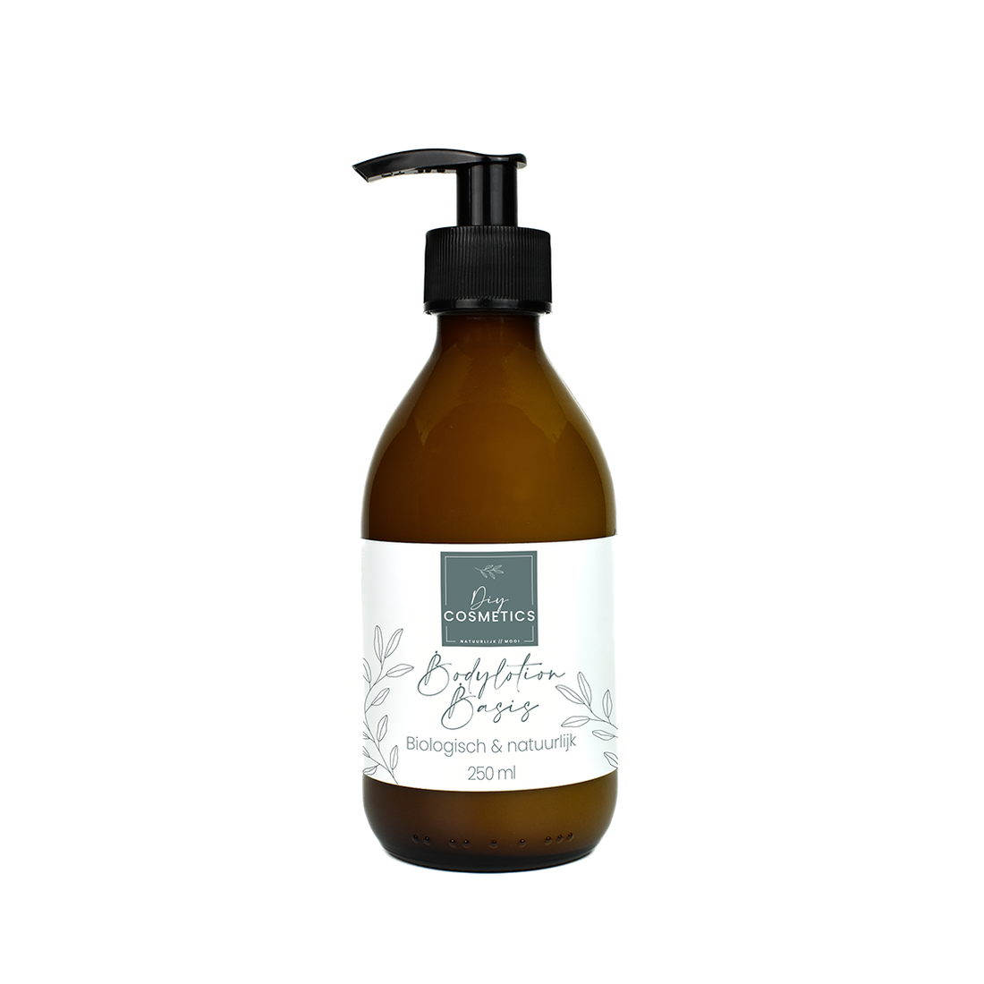 Bodylotion basis in amber glazen fles met pomp250ml