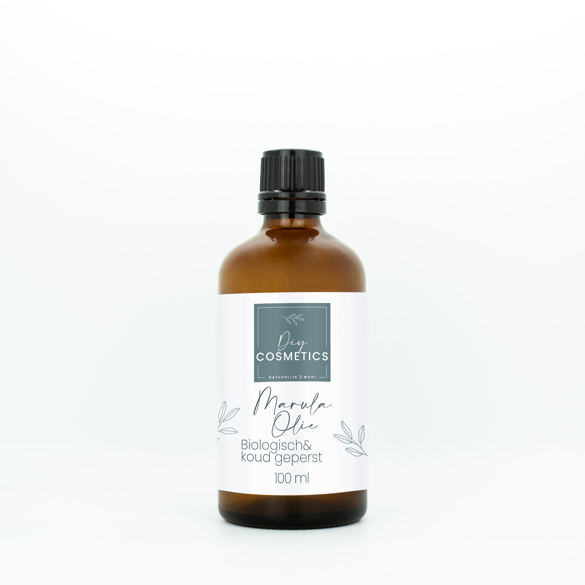 Amber glazen fles met 100ml Marula olie biologisch & koudgeperst