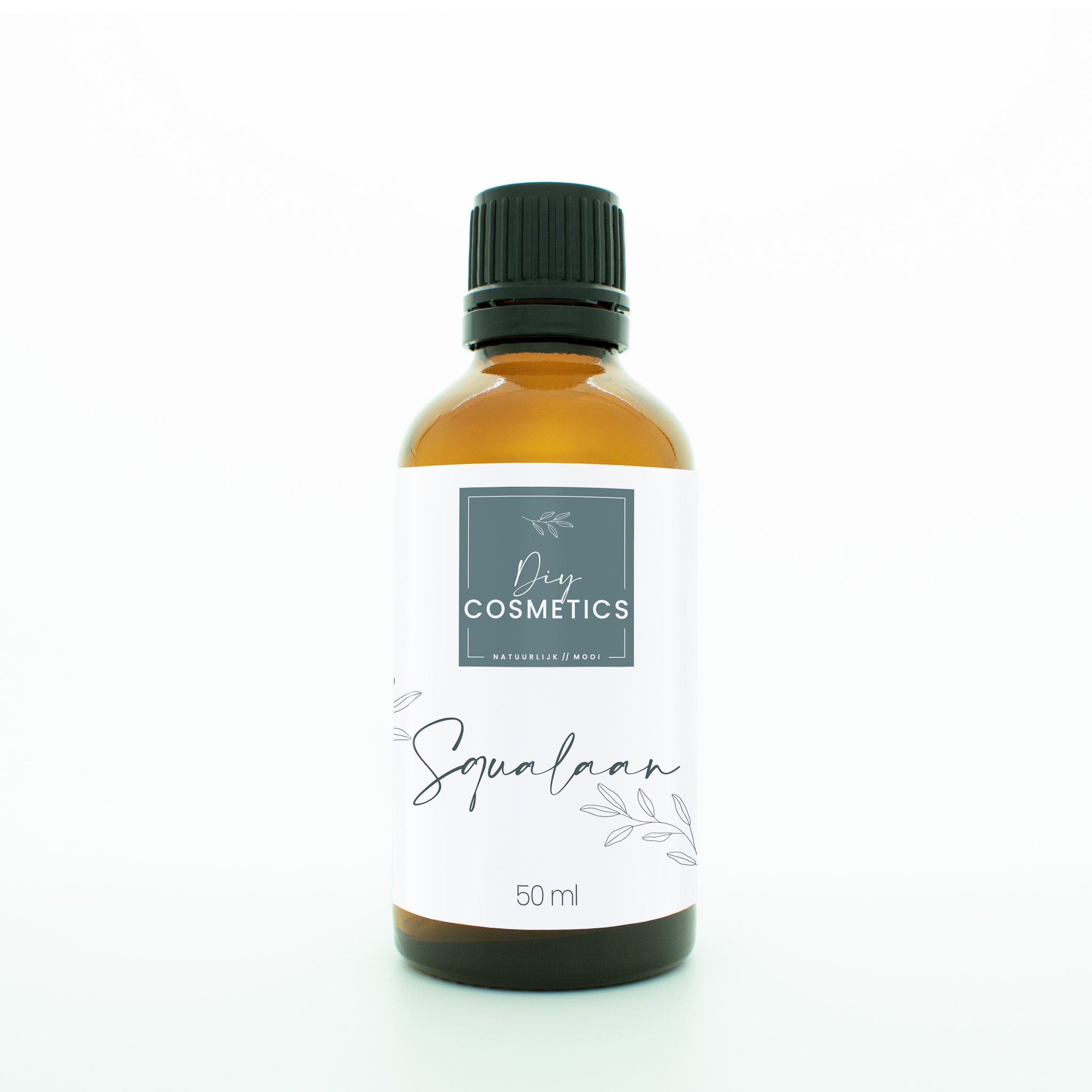Amber glazen flesje van 50ml Squalaan.