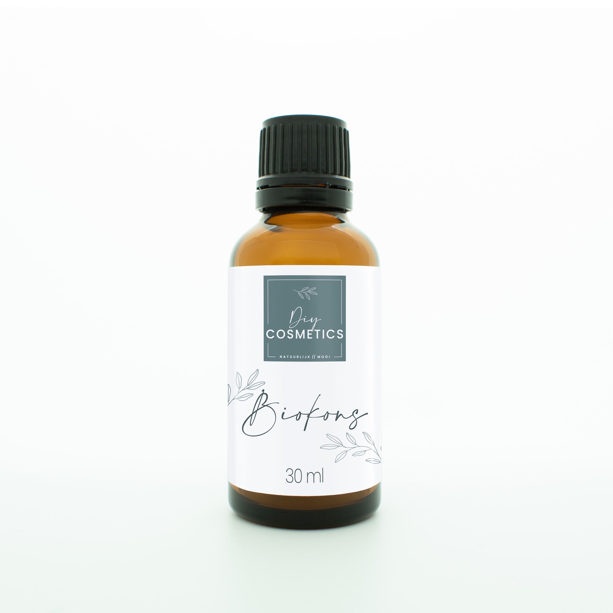 Biokons natuurlijk conserveermiddel in amber kleurig glazen fles van 30 ml  met zwarte dop