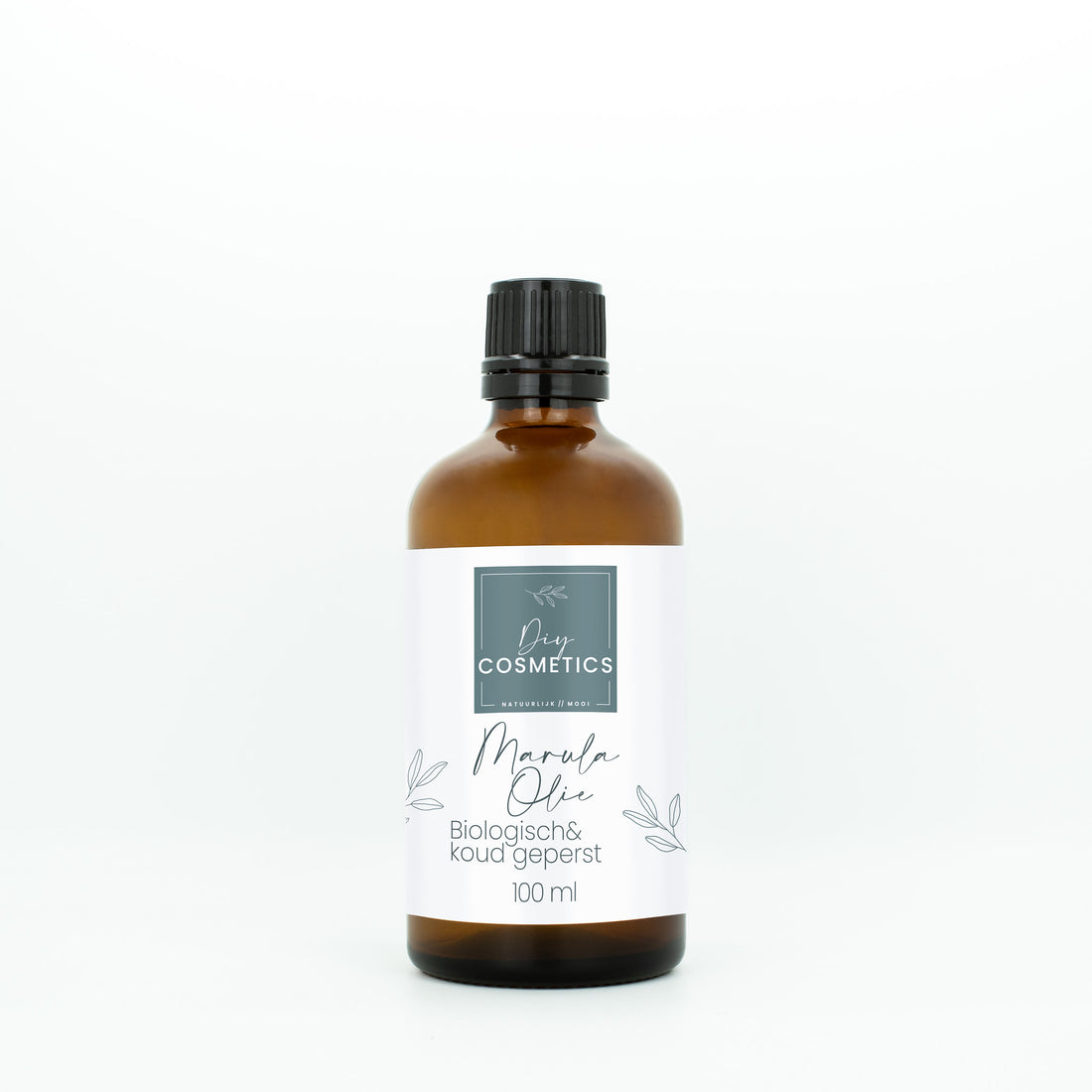 Amber glazen fles met 100ml Marula olie biologisch & koudgeperst